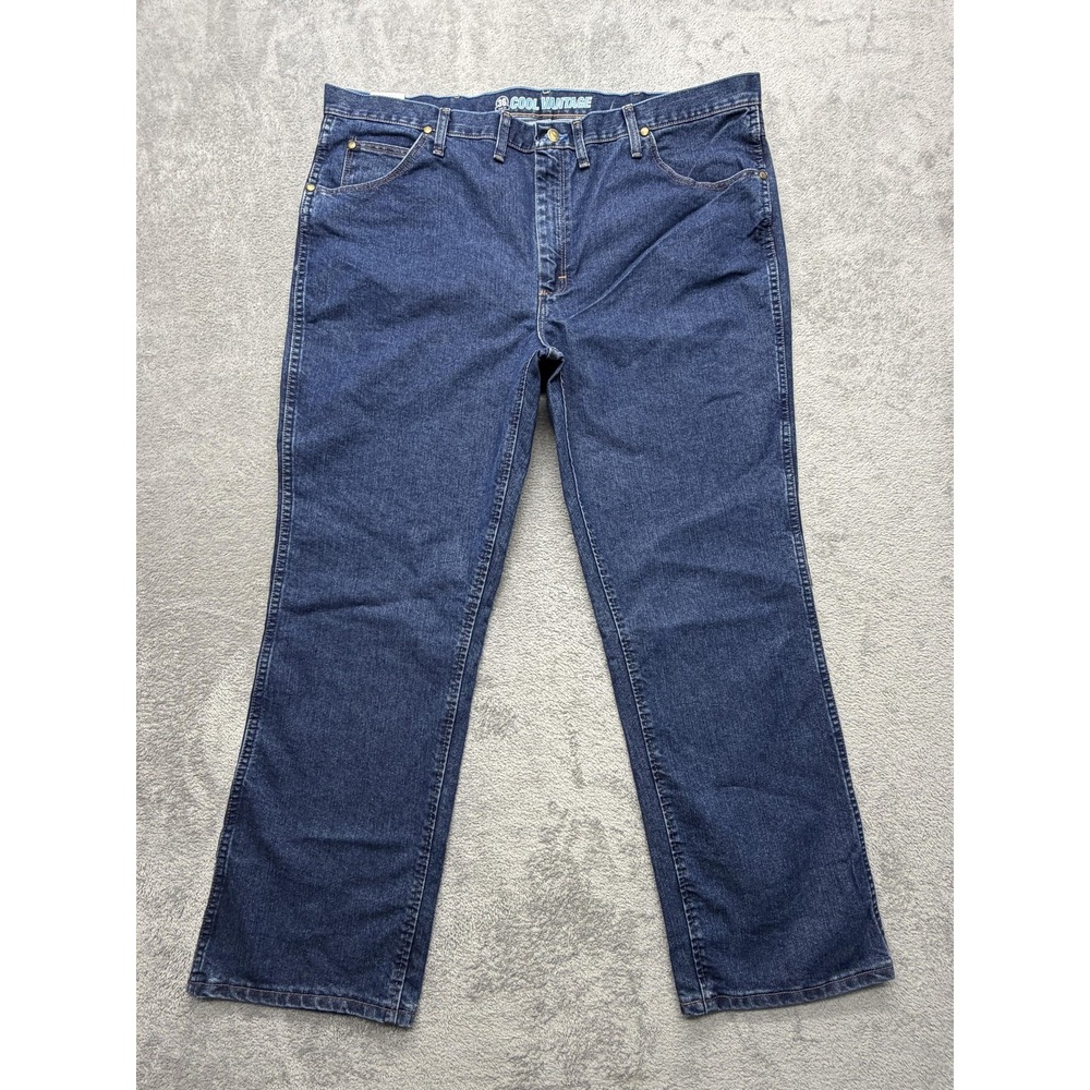 Wrangler Jeans Mens 44x30 Blue Cool Vantage Cowboy Cut Slim Fit Bootcut